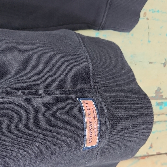 Vineyard Vines Navy Blue Pull Over 1/4 Zip Shep Sweatshirt - Picture 3 of 9